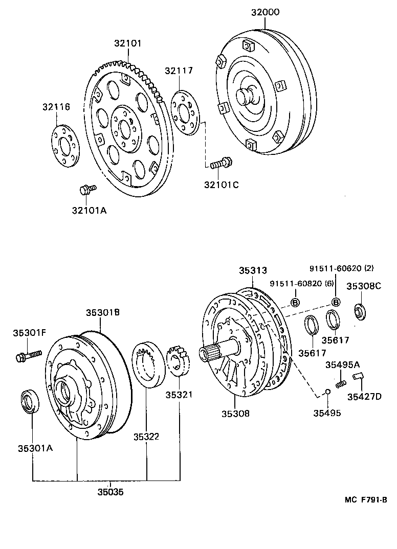  LAND CRUISER VAN |  TORQUE CONVERTER FRONT OIL PUMP CHAIN ATM
