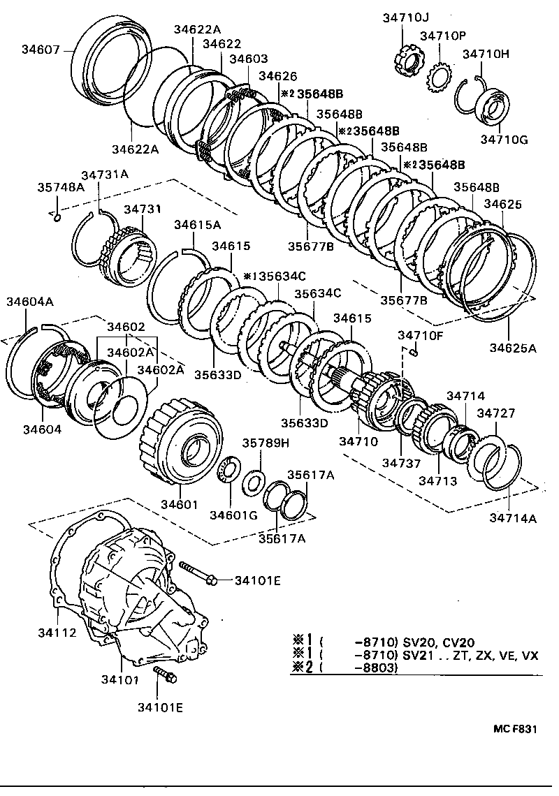  CAMRY VISTA |  OVERDRIVE GEAR ATM