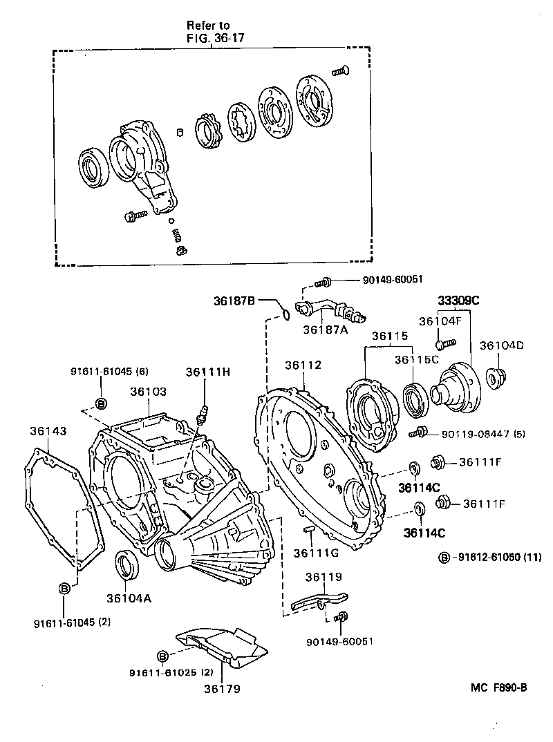  HIACE QUICK DELIVERY |  TRANSFER CASE EXTENSION HOUSING