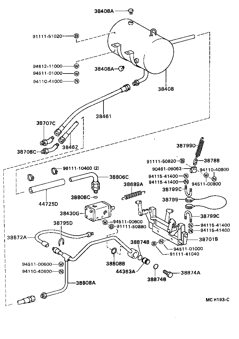  DYNA TOYOACE |  HOIST CYLINDER TRUNNION LIFT ARM