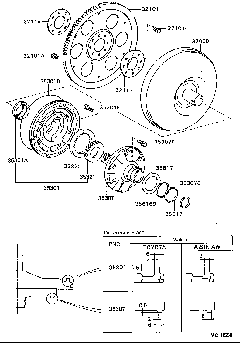  CAMRY VISTA |  TORQUE CONVERTER FRONT OIL PUMP CHAIN ATM