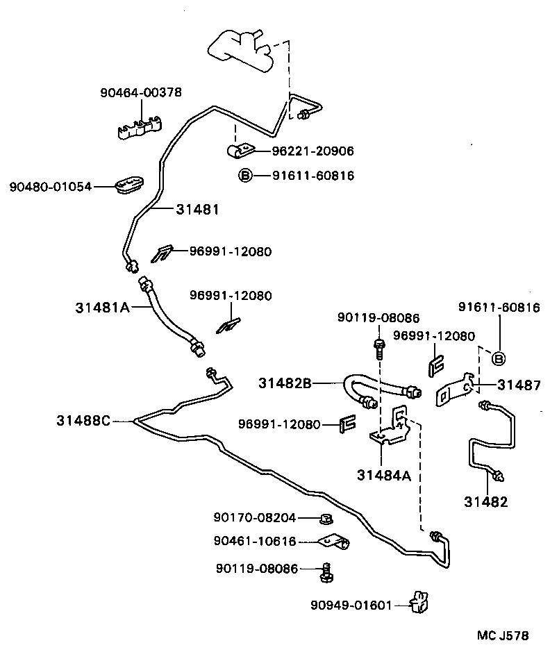  DYNA TOYOACE |  CLUTCH PEDAL FLEXIBLE HOSE
