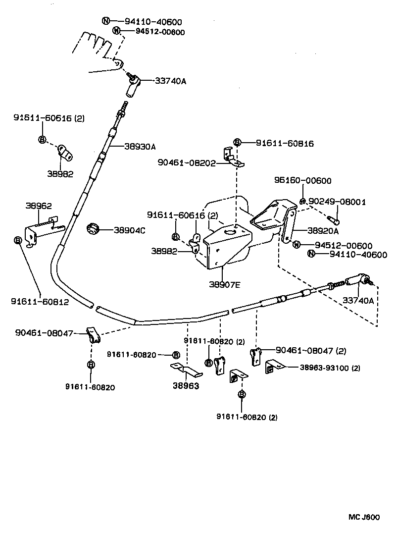  DYNA TOYOACE |  POWER TAKE OFF LEVER LINK