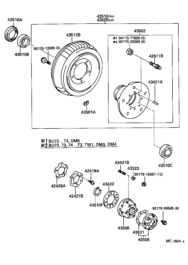  DYNA TOYOACE |  FRONT AXLE HUB