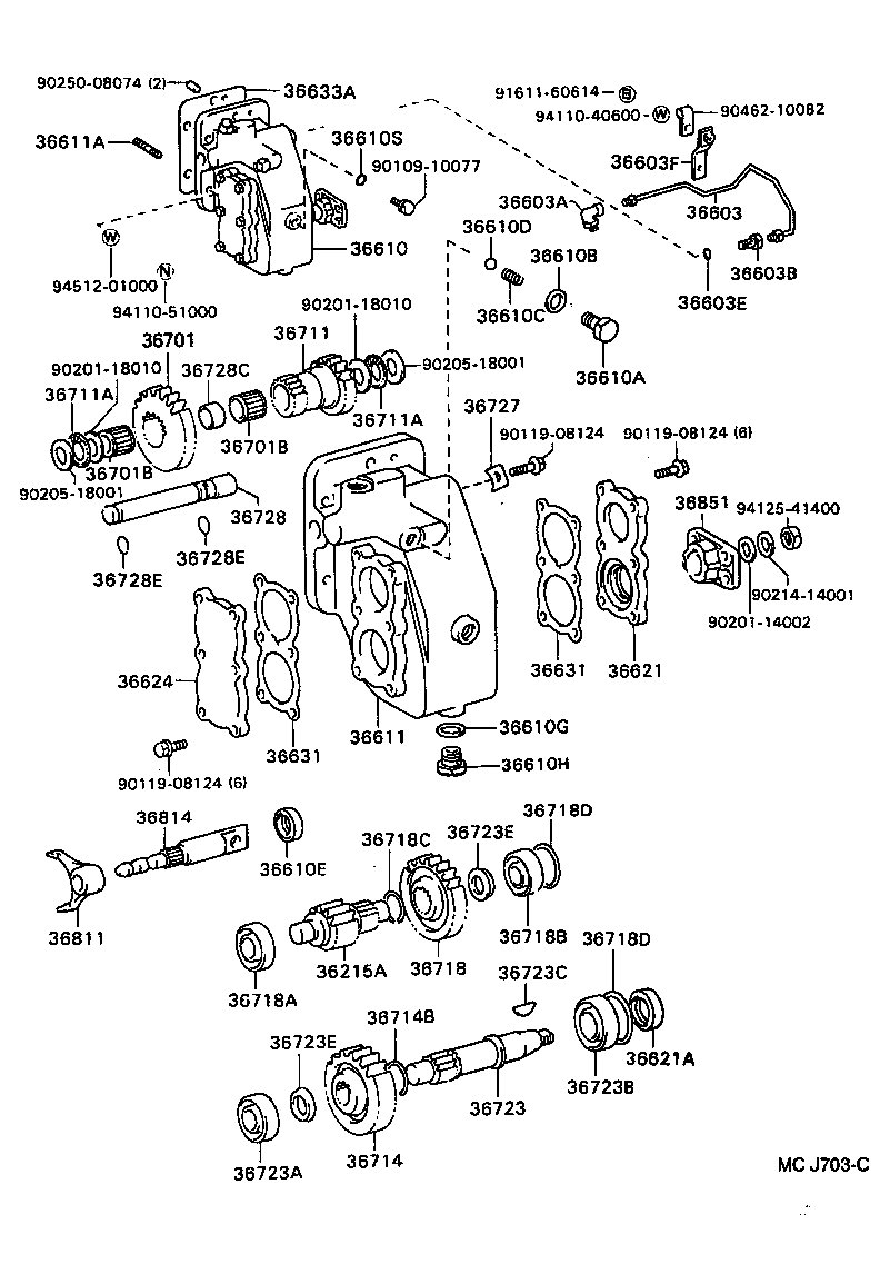  DYNA TOYOACE |  POWER TAKE OFF CASE GEAR