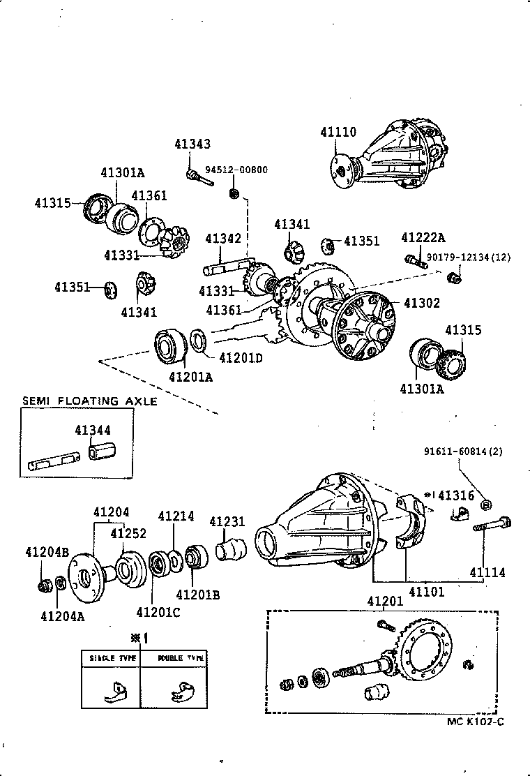  LAND CRUISER VAN |  REAR AXLE HOUSING DIFFERENTIAL