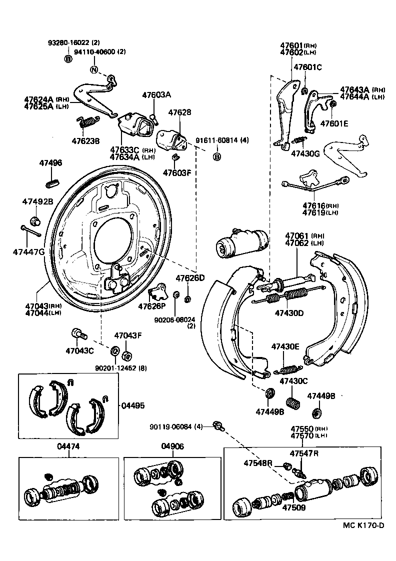  LAND CRUISER VAN |  REAR DRUM BRAKE WHEEL CYLINDER BACKING PLATE