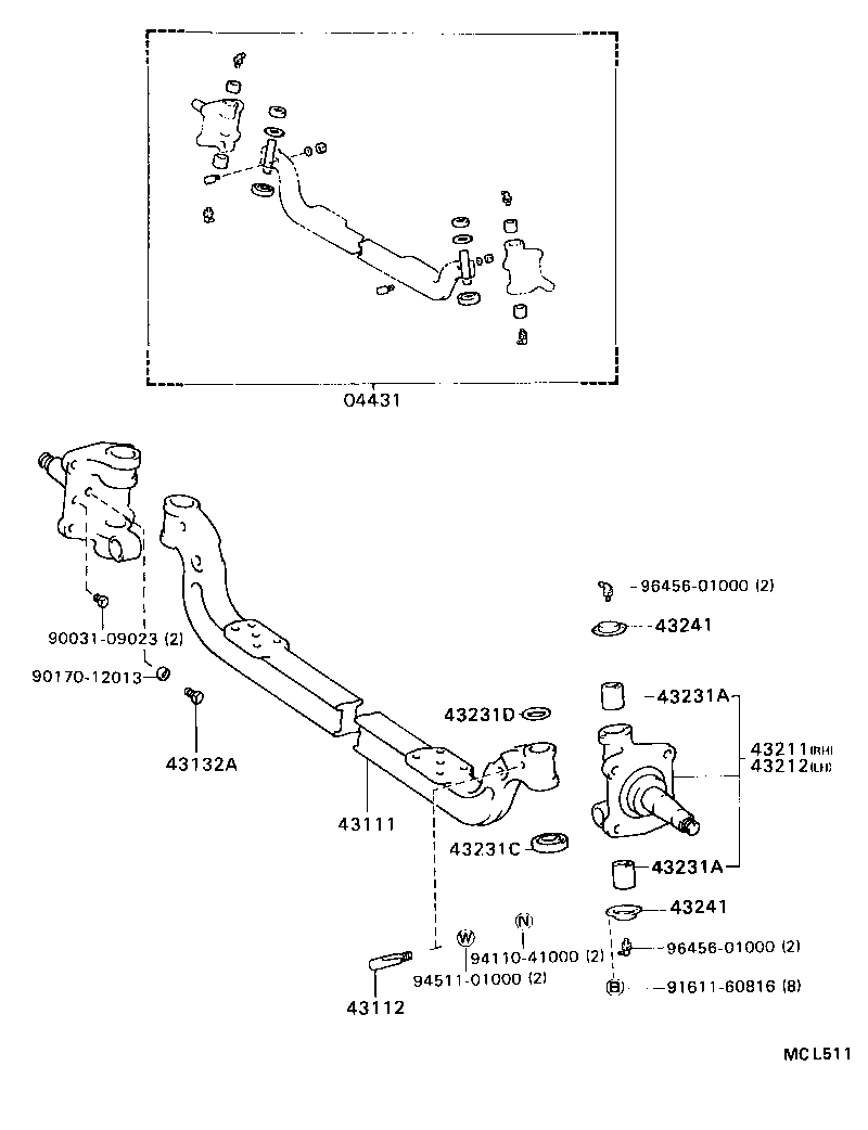  DYNA TOYOACE |  FRONT AXLE ARM STEERING KNUCKLE