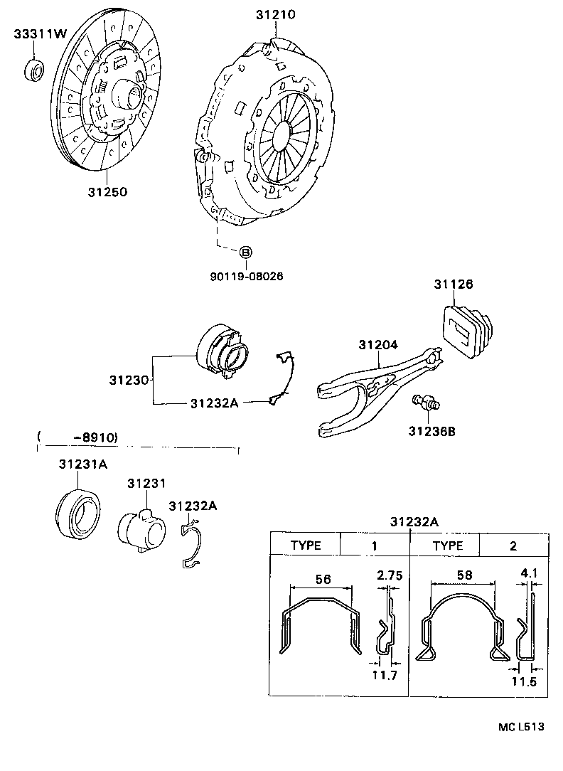  DYNA TOYOACE |  CLUTCH RELEASE FORK