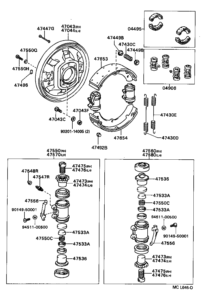  DYNA TOYOACE |  REAR DRUM BRAKE WHEEL CYLINDER BACKING PLATE