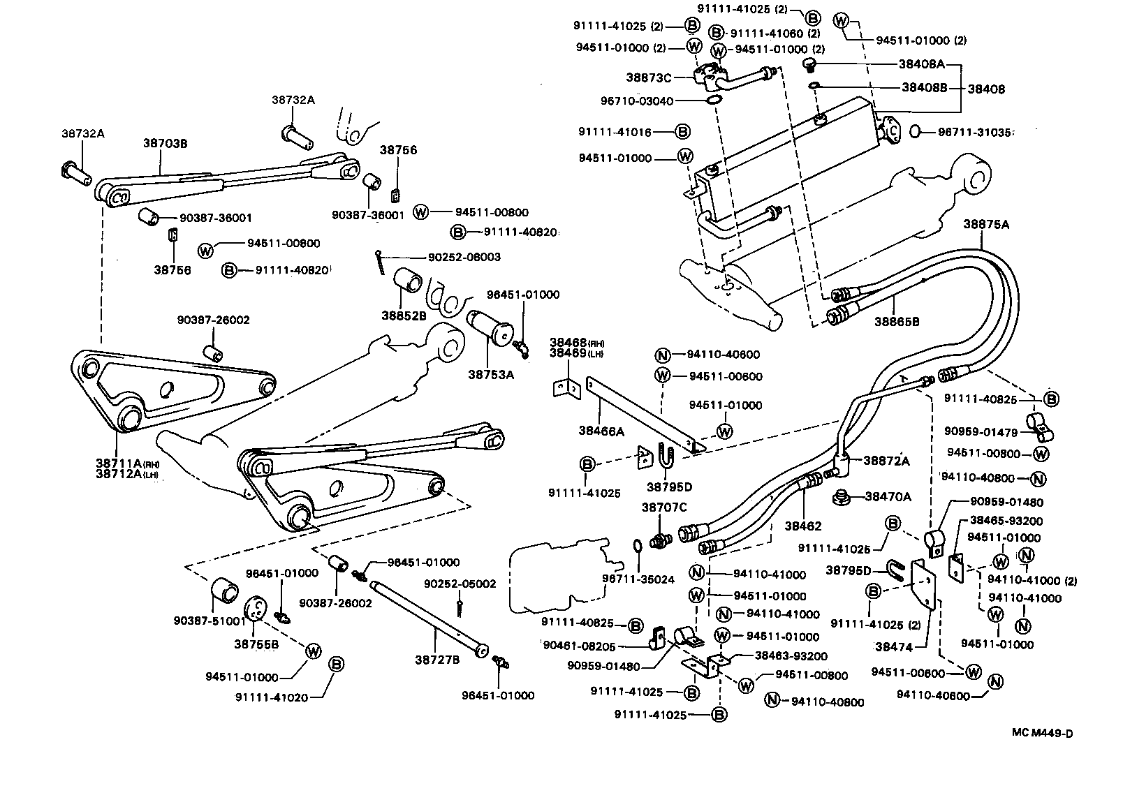  DYNA TOYOACE |  HOIST CYLINDER TRUNNION LIFT ARM