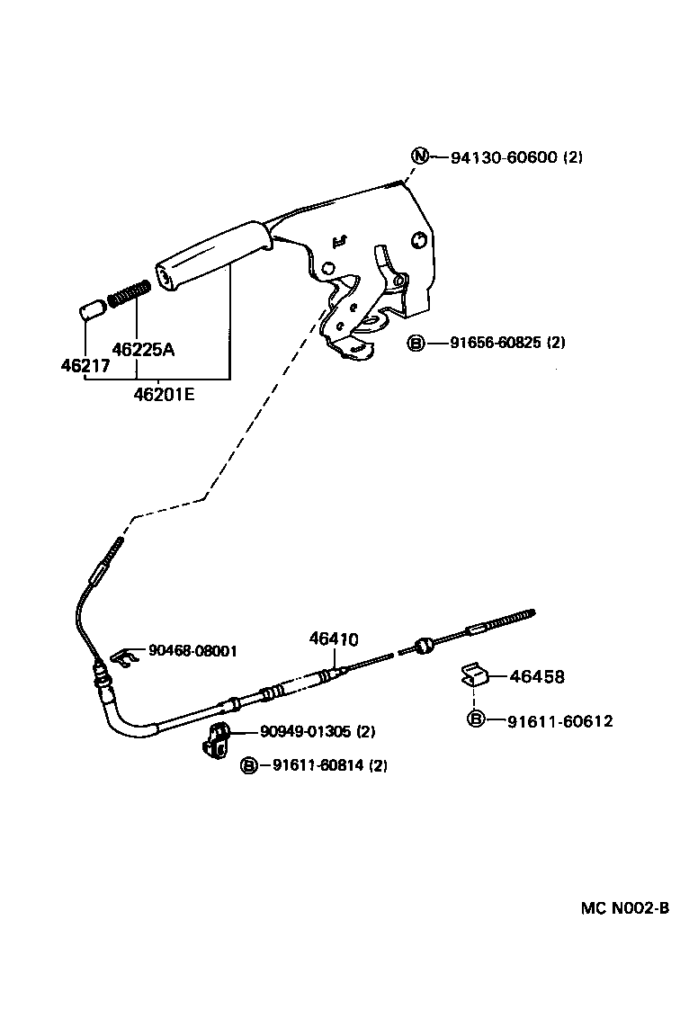 LITE TOWNACE V WG |  PARKING BRAKE CABLE