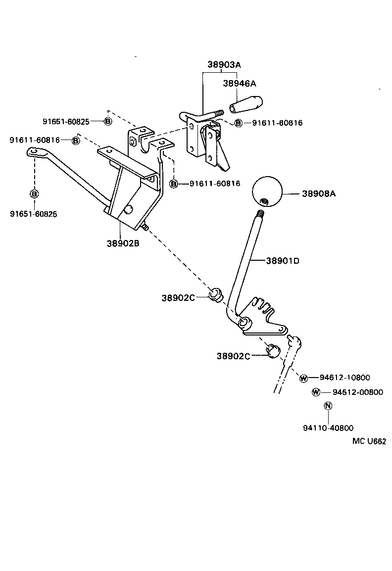  DYNA TOYOACE |  POWER TAKE OFF LEVER LINK