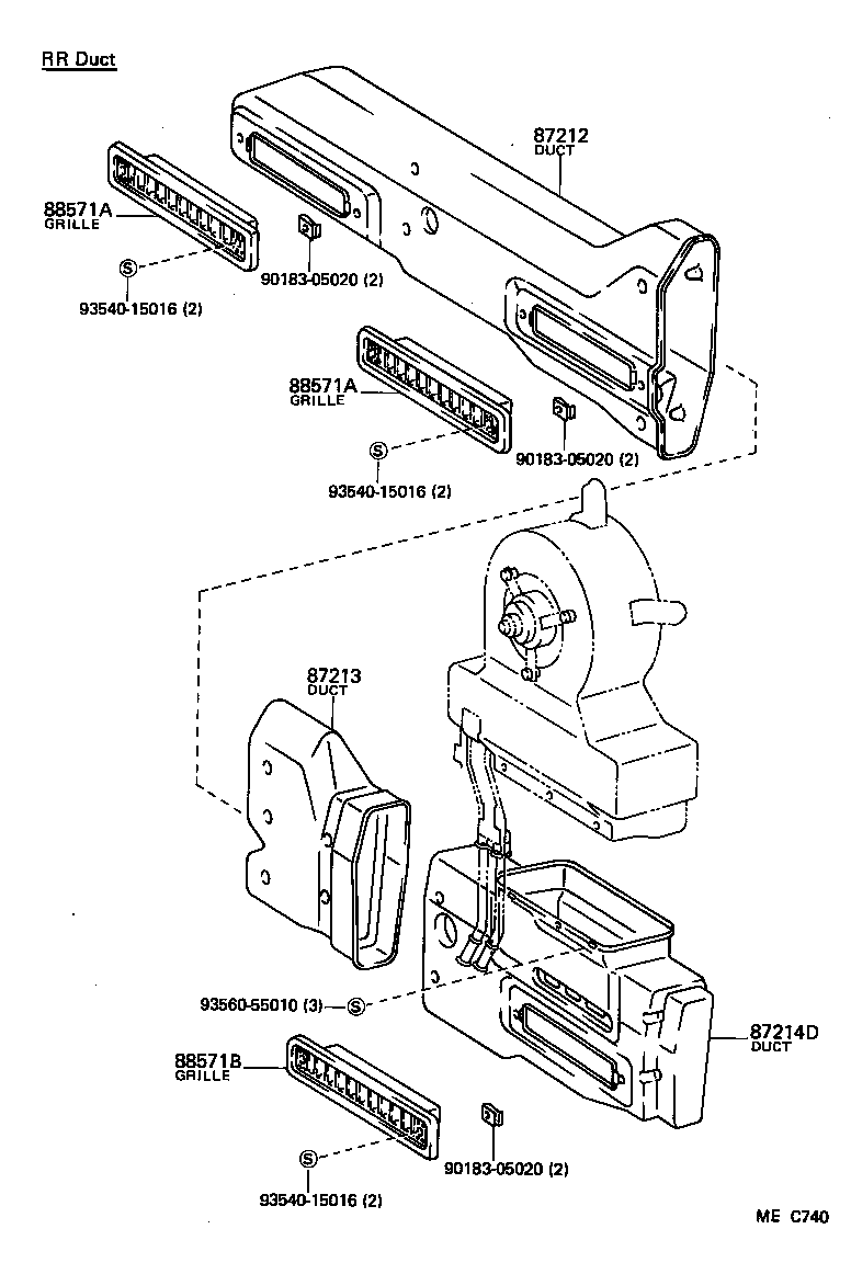  HIACE VAN WAGON |  HEATING AIR CONDITIONING CONTROL AIR DUCT
