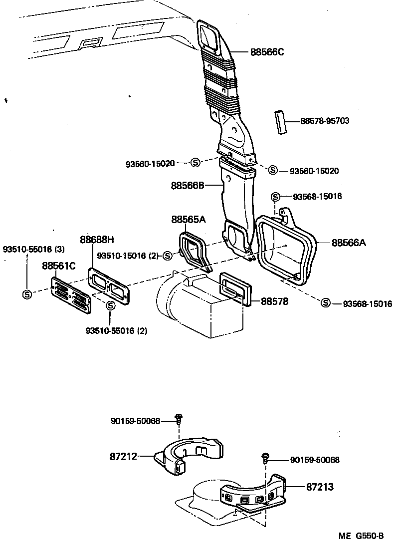  LITEACE VAN WAGON |  HEATING AIR CONDITIONING CONTROL AIR DUCT