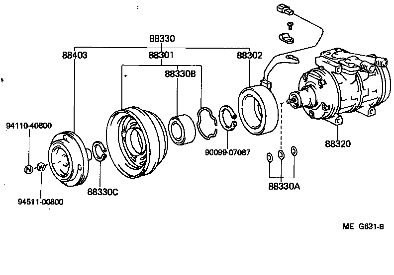  LITEACE VAN WAGON |  HEATING AIR CONDITIONING COMPRESSOR