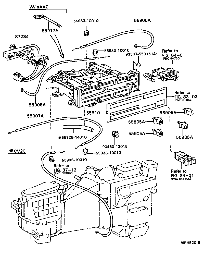  CAMRY VISTA |  HEATING AIR CONDITIONING CONTROL AIR DUCT