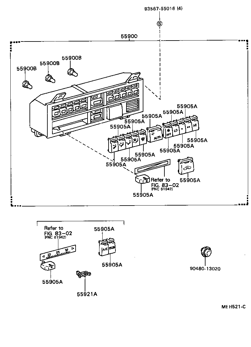  CAMRY VISTA |  HEATING AIR CONDITIONING CONTROL AIR DUCT
