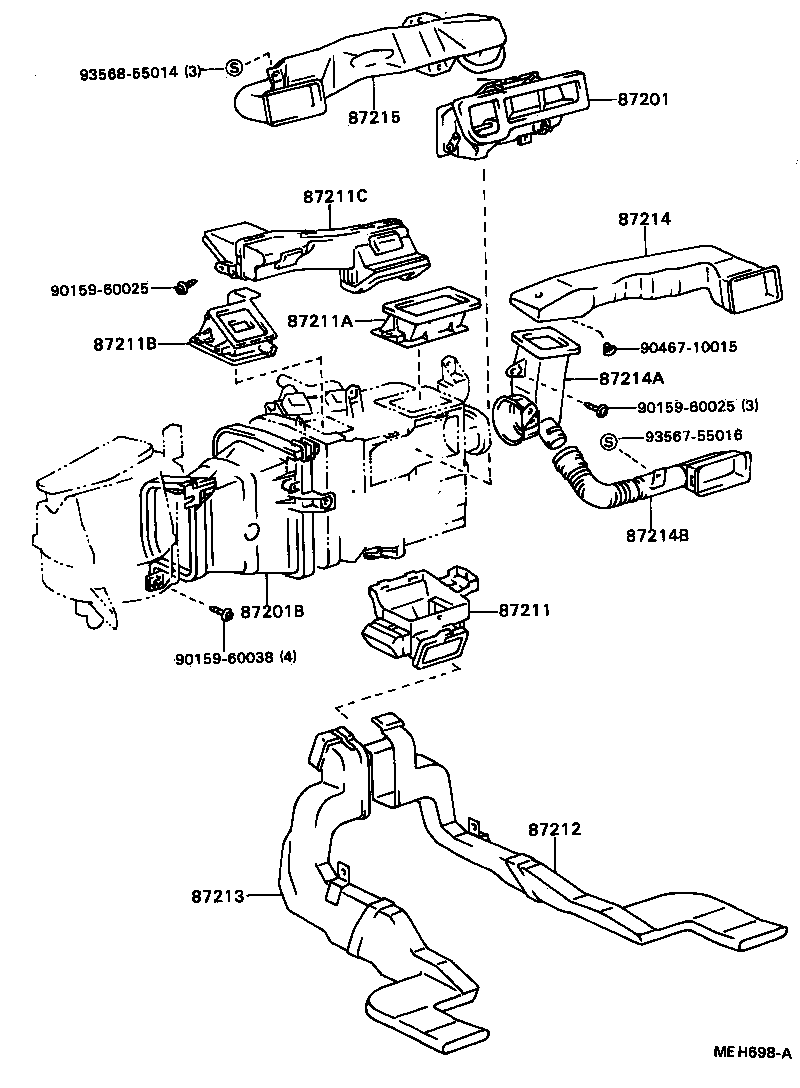  CAMRY VISTA |  HEATING AIR CONDITIONING CONTROL AIR DUCT