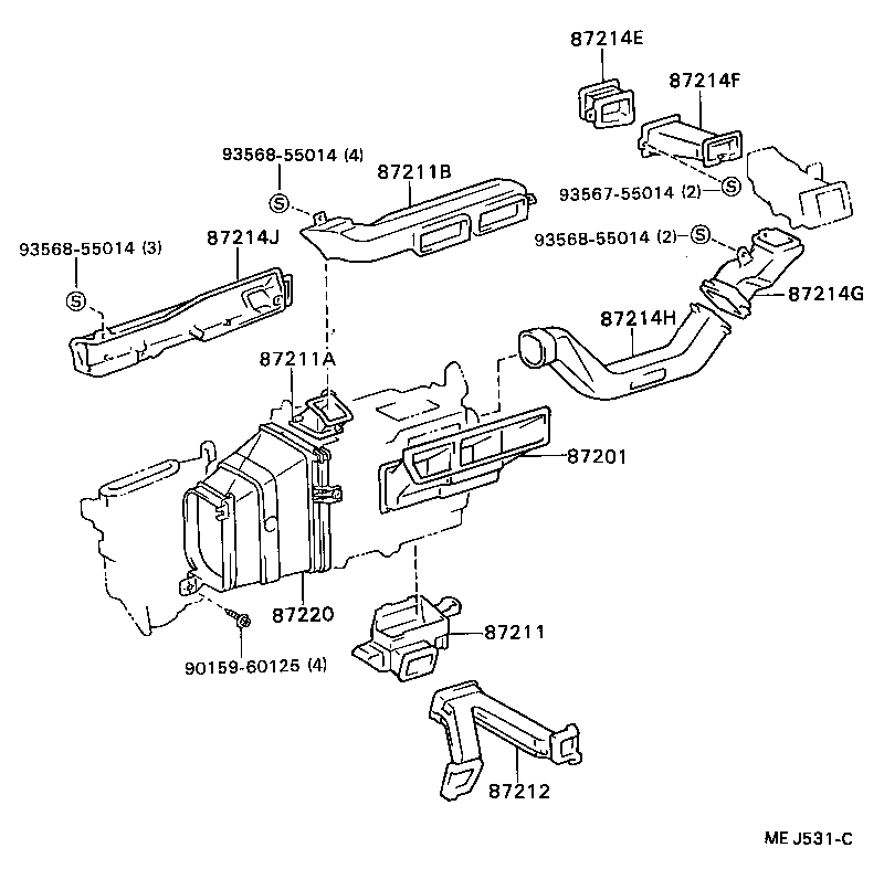  CELICA |  HEATING AIR CONDITIONING CONTROL AIR DUCT