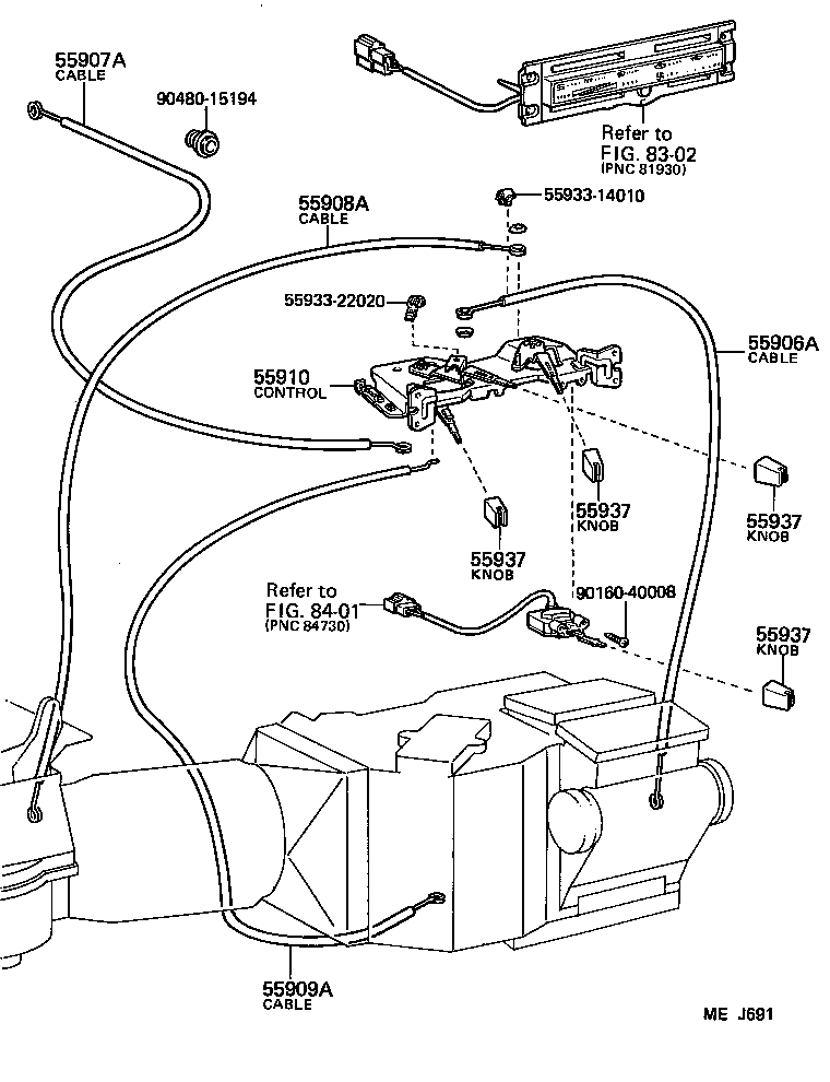  LAND CRUISER VAN |  HEATING AIR CONDITIONING CONTROL AIR DUCT