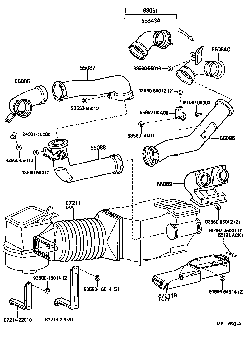  LAND CRUISER VAN |  HEATING AIR CONDITIONING CONTROL AIR DUCT