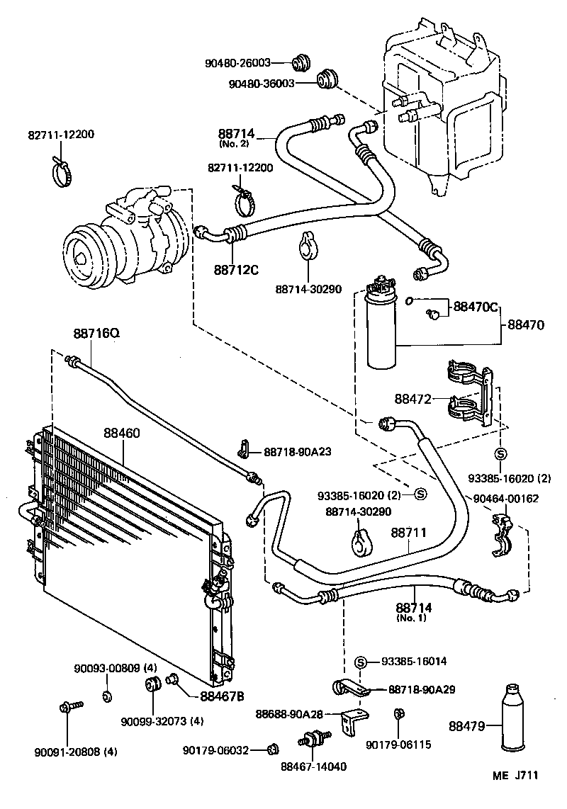  LAND CRUISER VAN |  HEATING AIR CONDITIONING COOLER PIPING