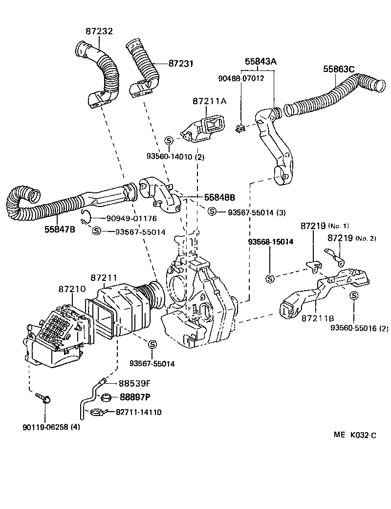  TOYOACE DYNA |  HEATING AIR CONDITIONING CONTROL AIR DUCT