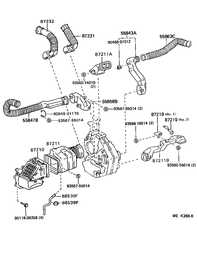  HIACE TRUCK |  HEATING AIR CONDITIONING CONTROL AIR DUCT