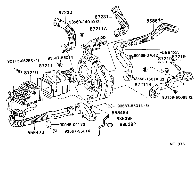  DYNA TOYOACE |  HEATING AIR CONDITIONING CONTROL AIR DUCT