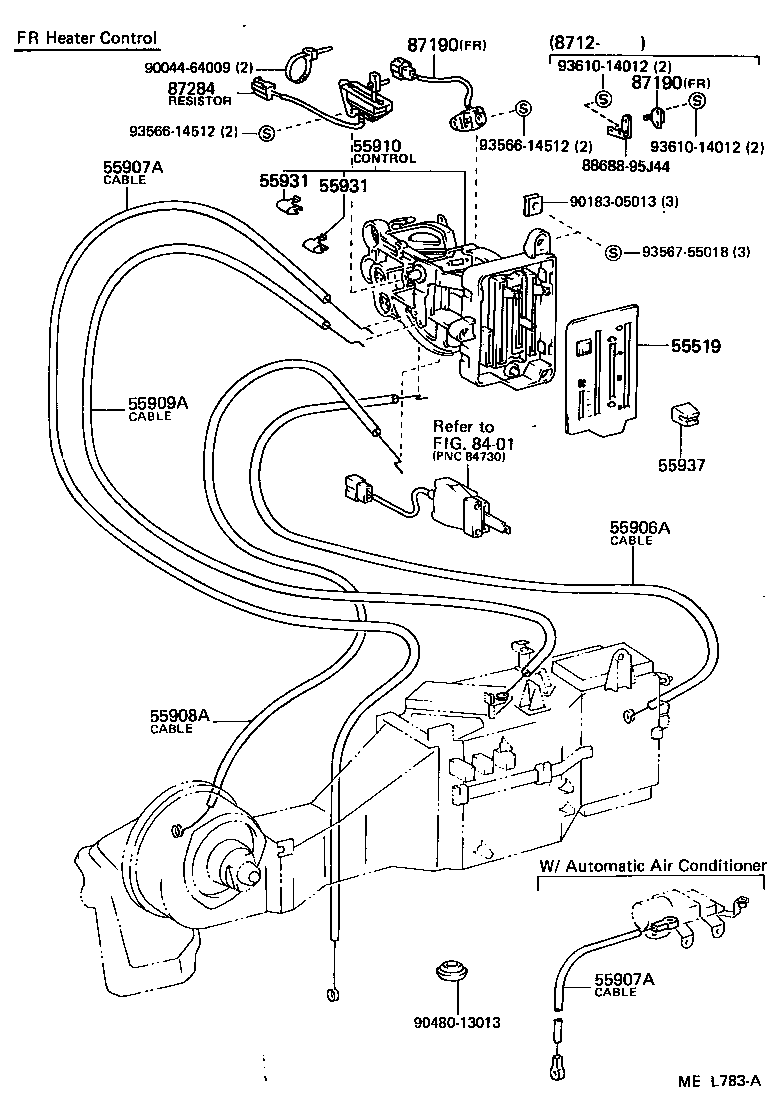  HIACE VAN WAGON |  HEATING AIR CONDITIONING CONTROL AIR DUCT
