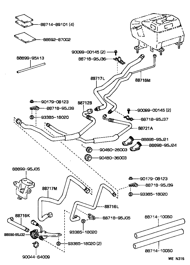  HIACE VAN WAGON |  HEATING AIR CONDITIONING COOLER PIPING