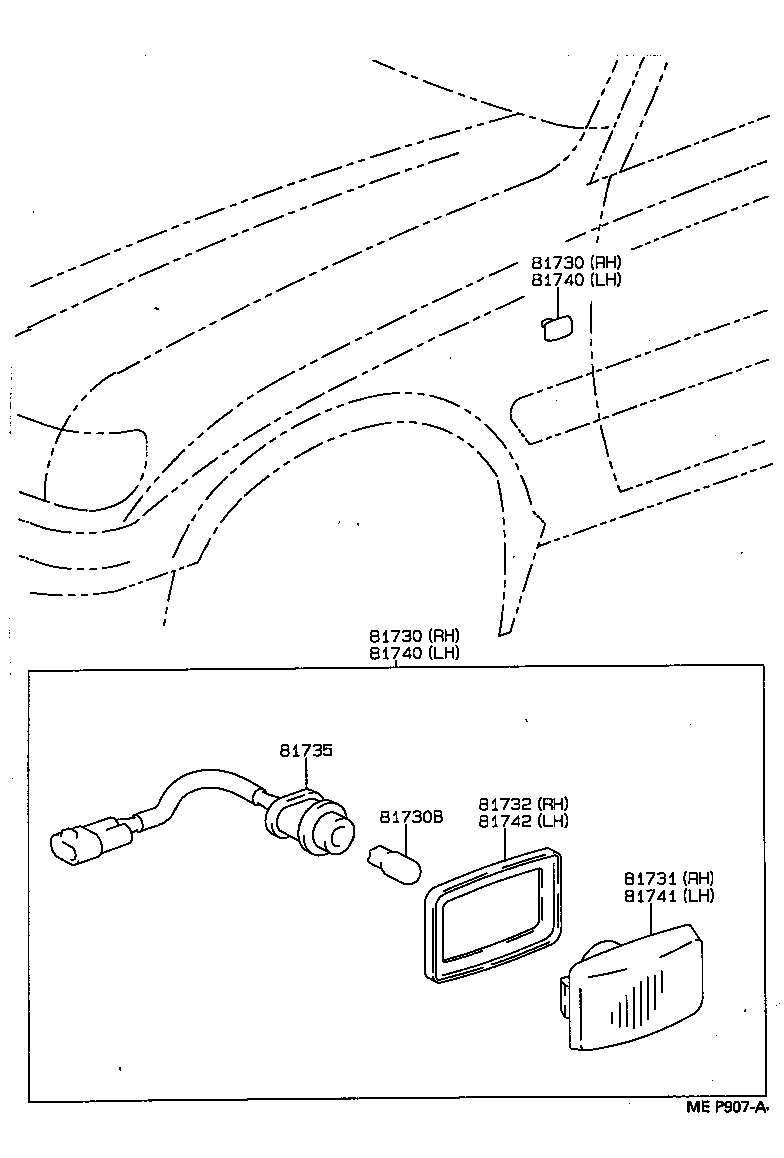  LAND CRUISER VAN |  SIDE TURN SIGNAL LAMP OUTER MIRROR LAMP