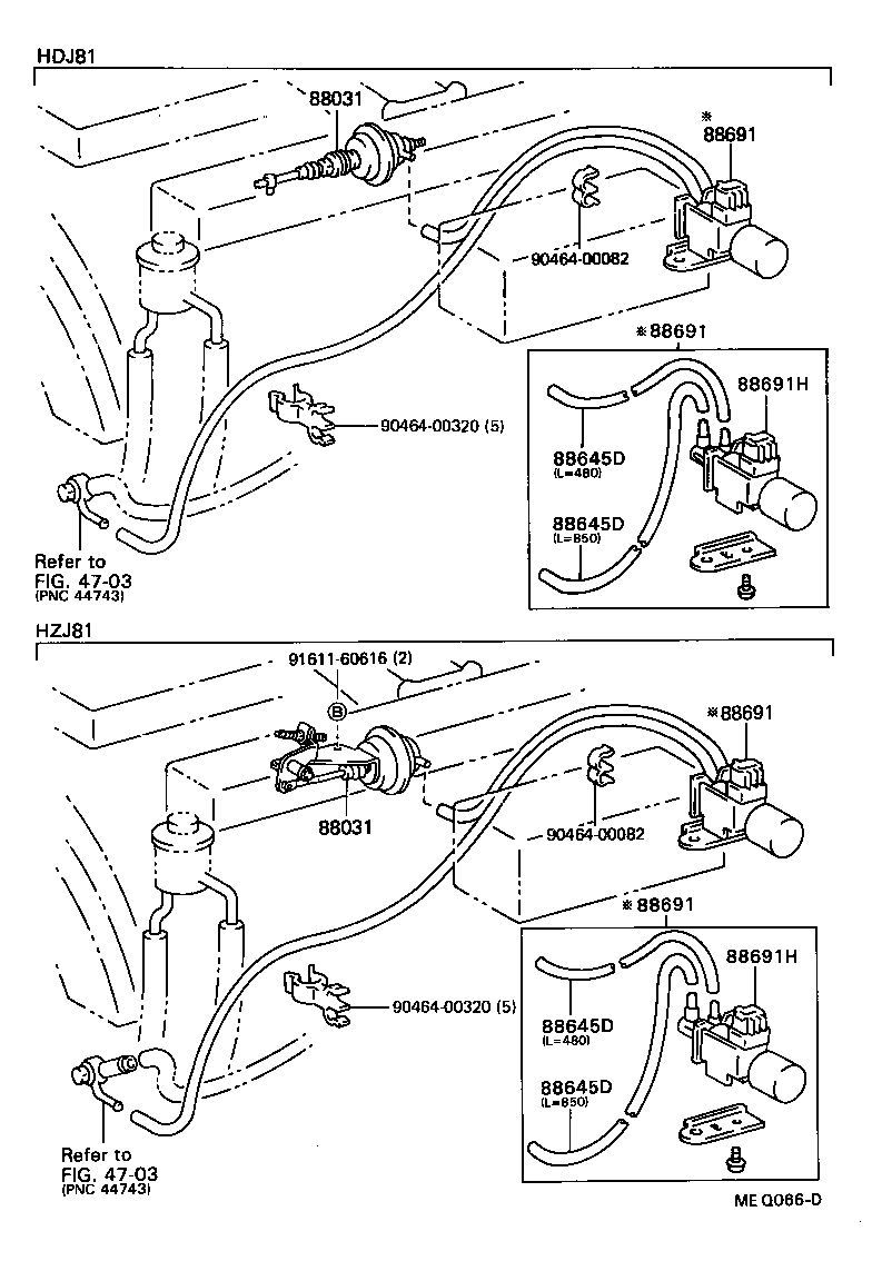  LAND CRUISER VAN |  HEATING AIR CONDITIONING VACUUM PIPING
