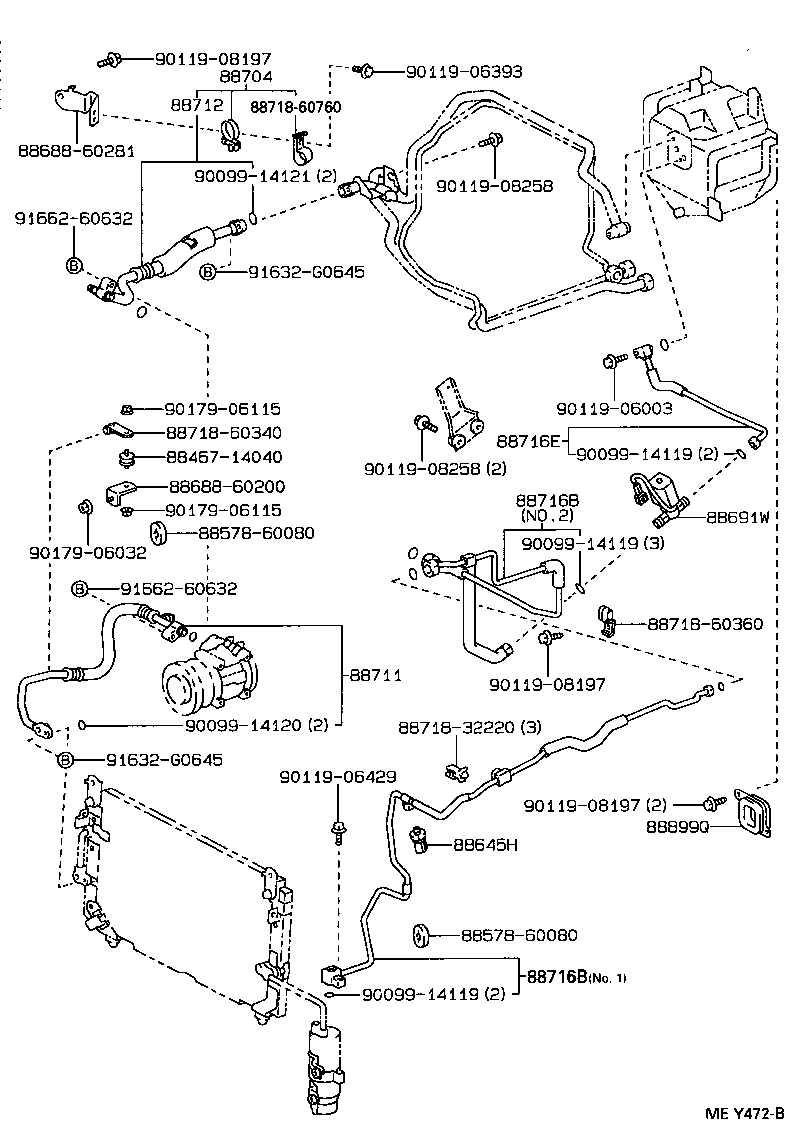  LAND CRUISER VAN |  HEATING AIR CONDITIONING COOLER PIPING