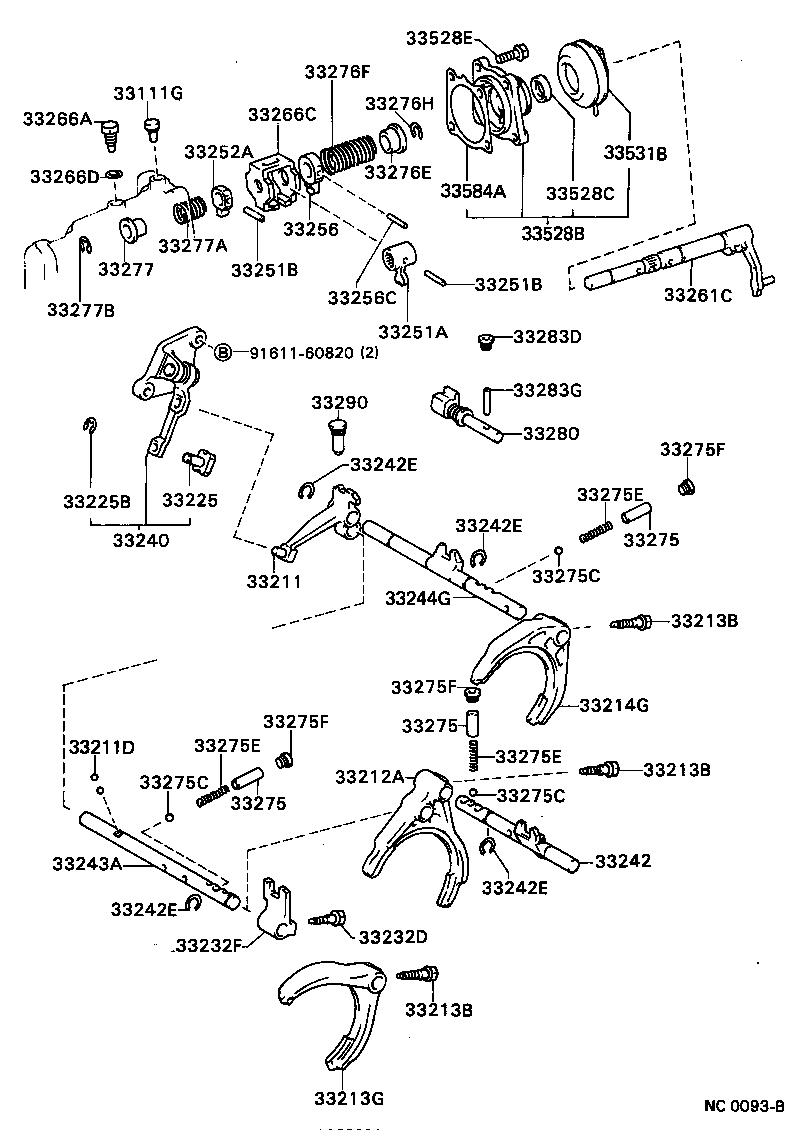  SPRINTER TRUENO |  GEAR SHIFT FORK LEVER SHAFT MTM