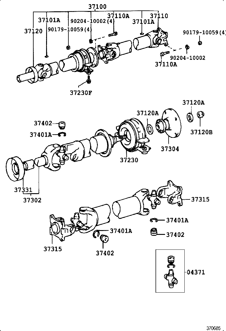  CROWN |  PROPELLER SHAFT UNIVERSAL JOINT