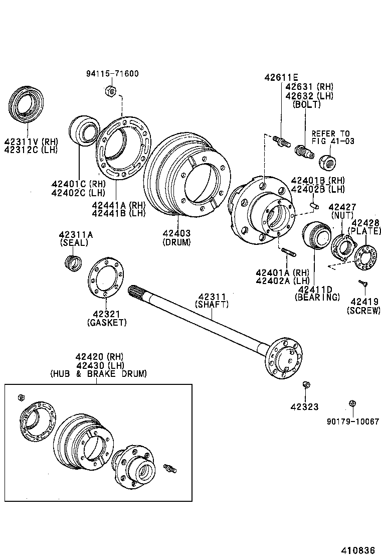  DYNA TOYOACE |  REAR AXLE SHAFT HUB
