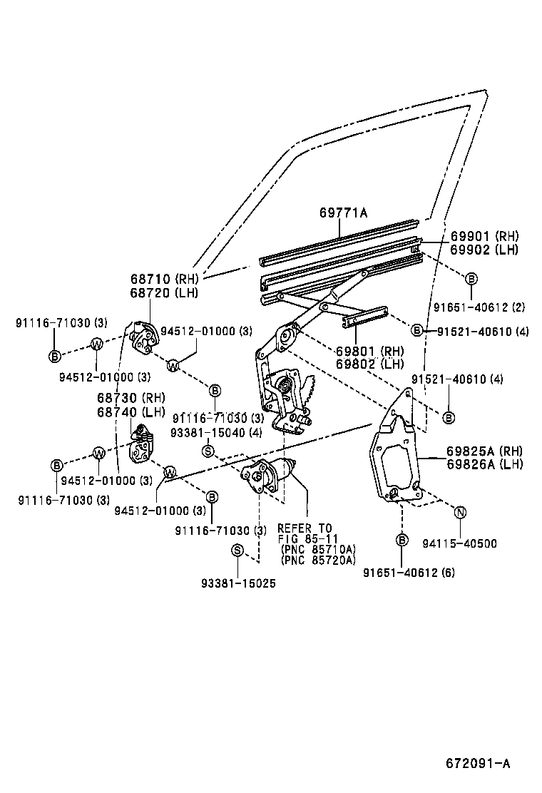  CENTURY |  FRONT DOOR WINDOW REGULATOR HINGE