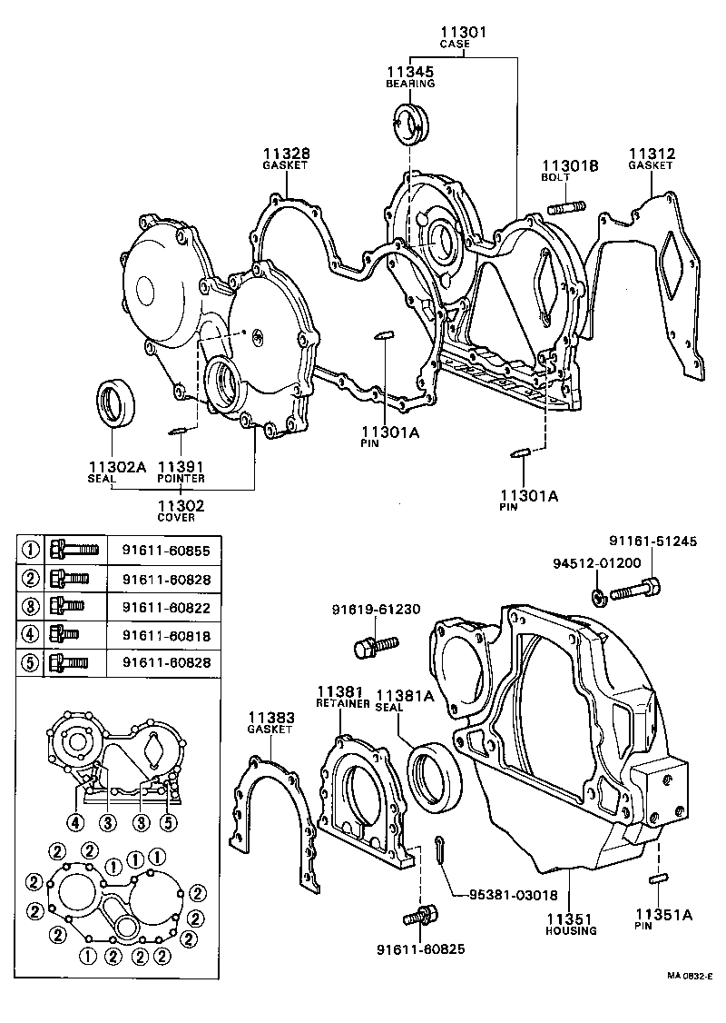  DYNA TOYOACE |  TIMING GEAR COVER REAR END PLATE