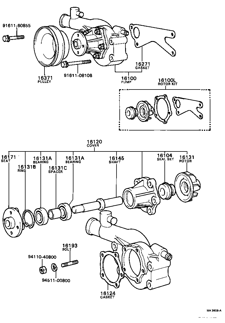  DYNA TOYOACE |  WATER PUMP