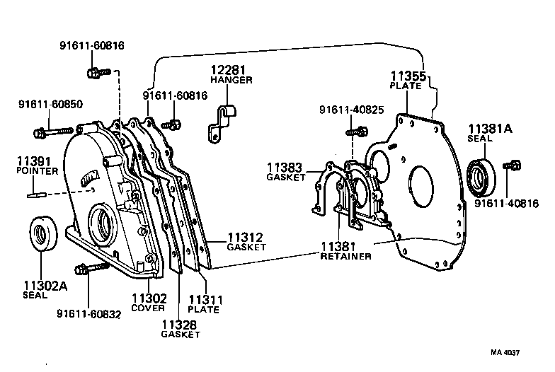  CROWN |  TIMING GEAR COVER REAR END PLATE