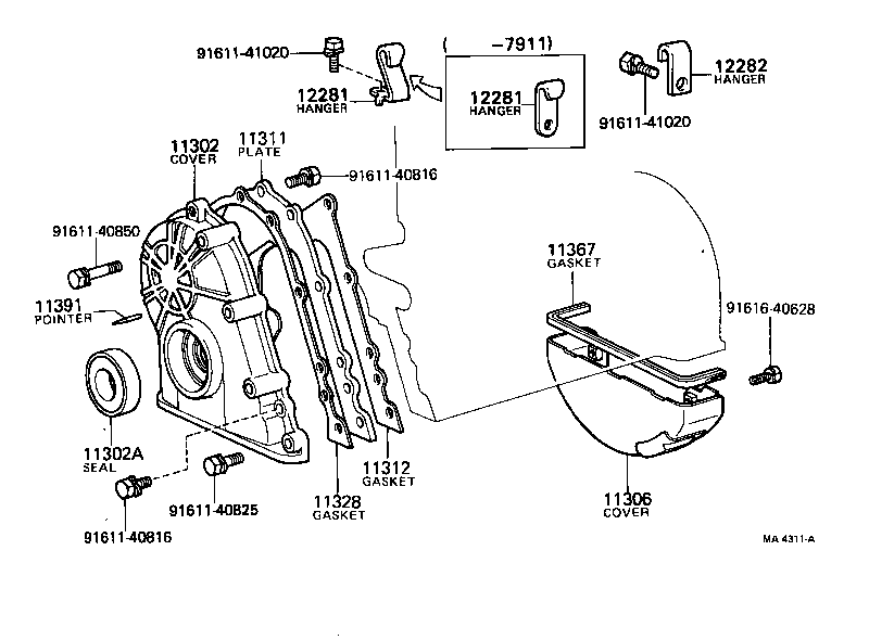  TOWN MASTERACE V WG |  TIMING GEAR COVER REAR END PLATE