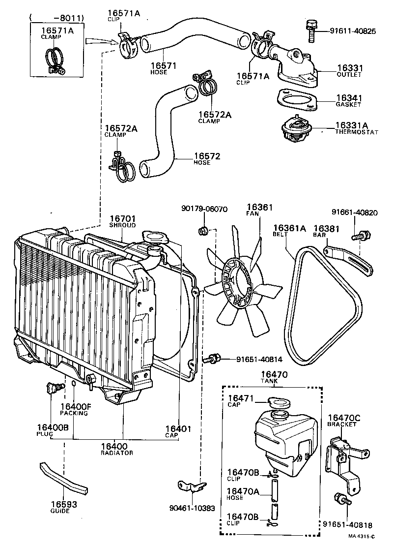  TOWN MASTERACE V WG |  RADIATOR WATER OUTLET