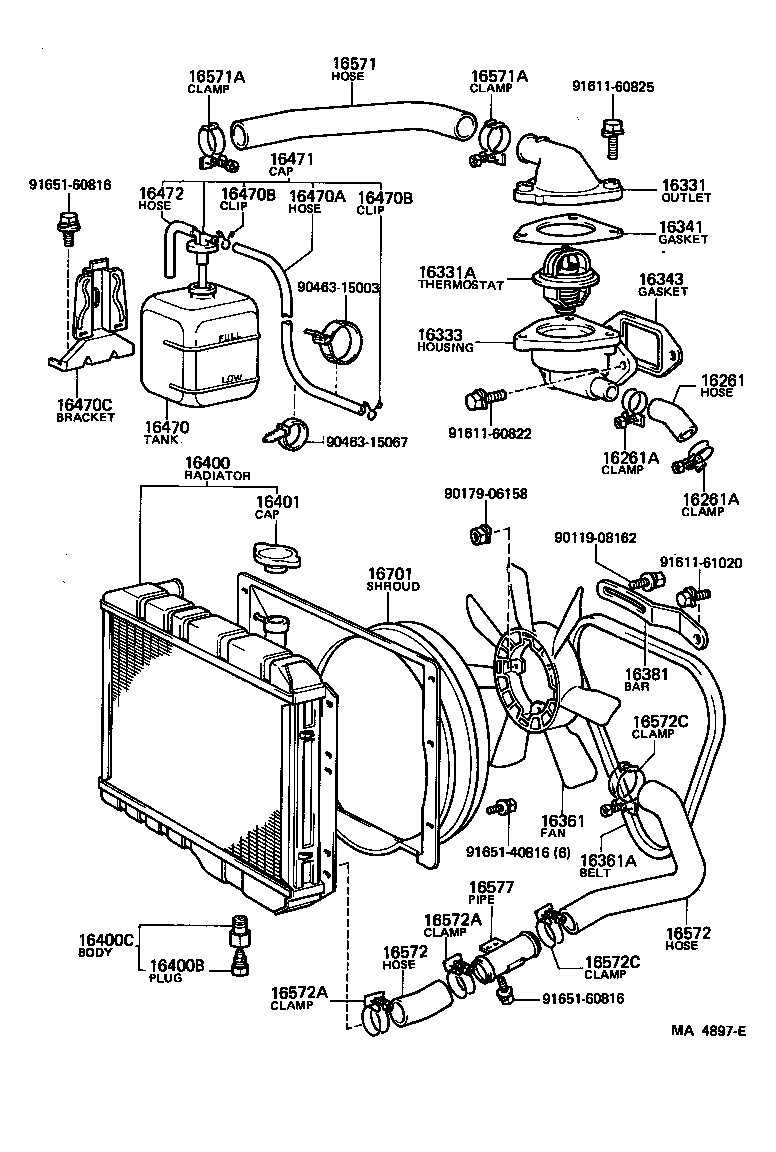  LAND CRUISER S T H T |  RADIATOR WATER OUTLET