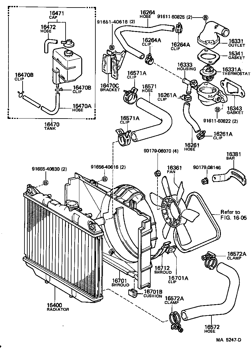 CARINA FR |  RADIATOR WATER OUTLET