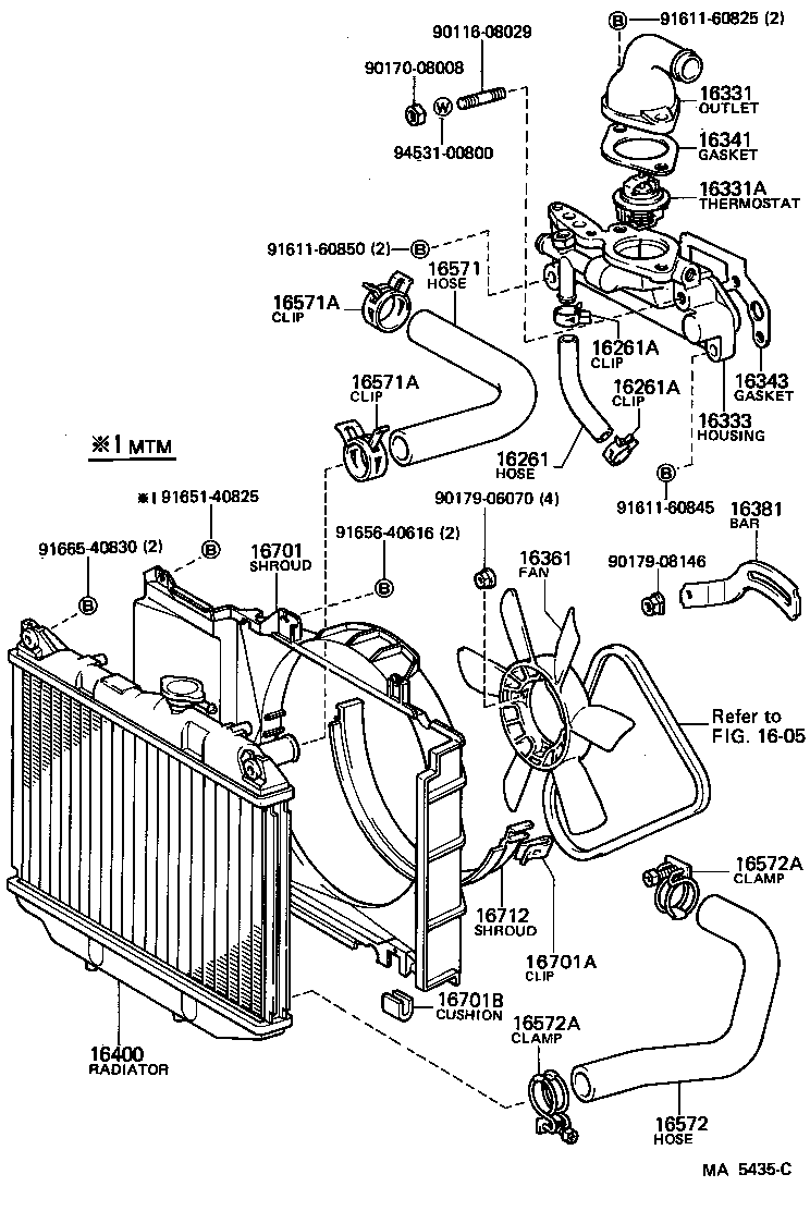  CARINA FR |  RADIATOR WATER OUTLET