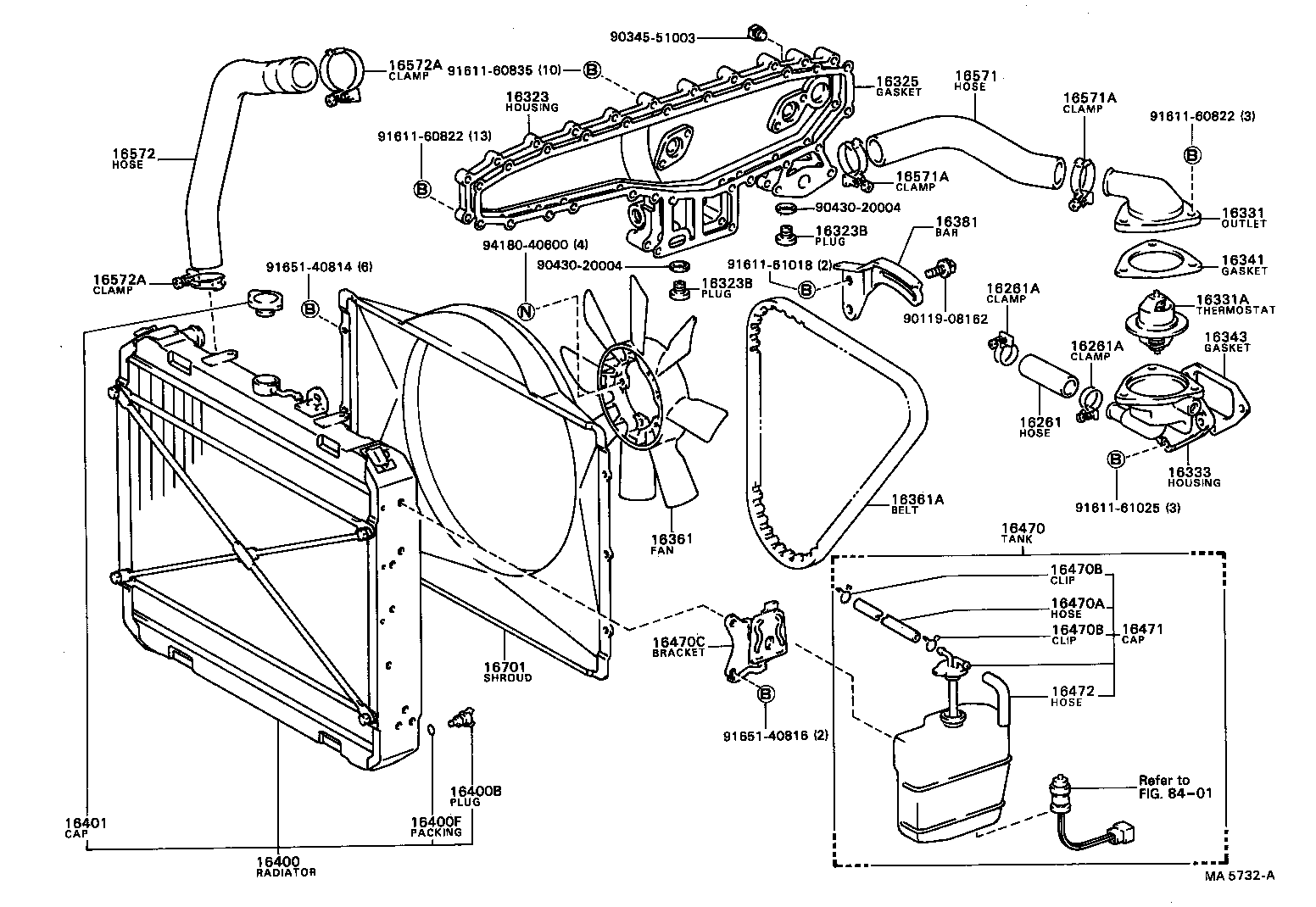 DYNA TOYOACE |  RADIATOR WATER OUTLET