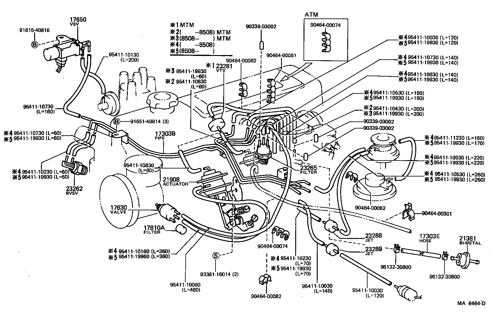  HIACE VAN WAGON |  VACUUM PIPING