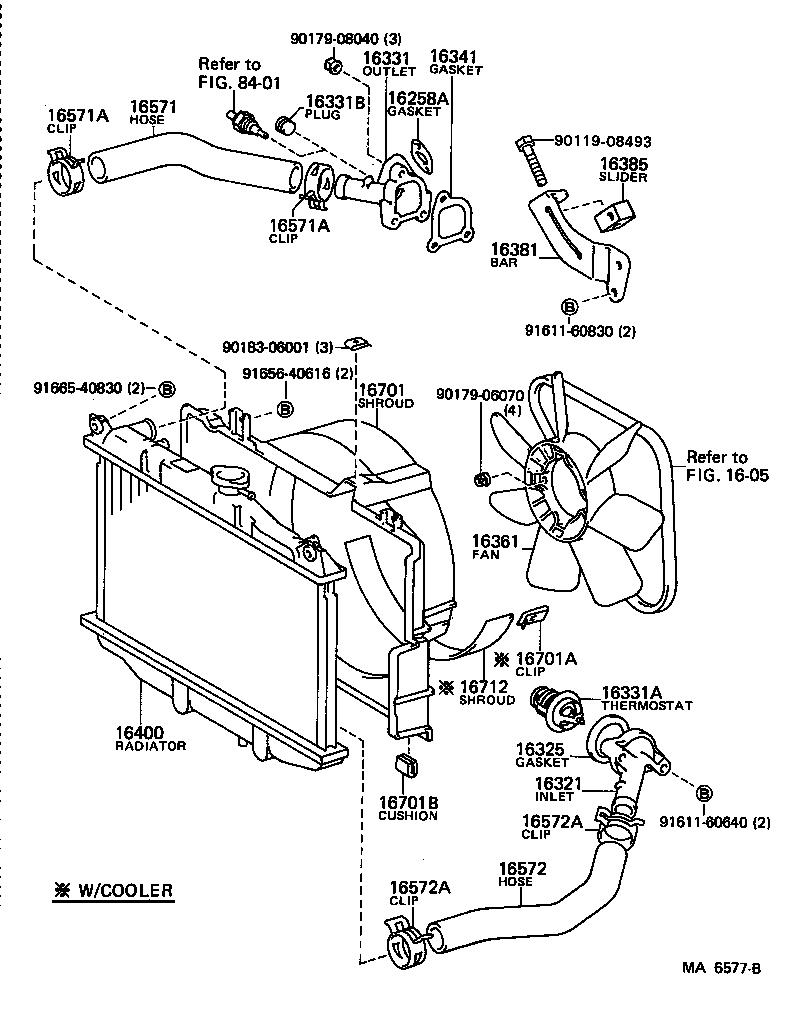  CARINA FR |  RADIATOR WATER OUTLET